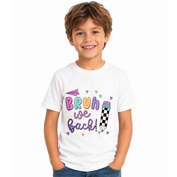 Back to School Shirt for Women First Day of School T-Shirt Bruh We Back Pencil Tee Tops