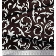 thumbnail image 3 of Soimoi Brown Cotton Duck Fabric Filigree Damask Print Sewing Fabric Yard 42 Inch Wide, 3 of 3