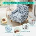 thumbnail image 3 of Linsy Home 30" Wide Traditional Tufted Upholstered Armchair, Floral Accent Chair For Living Room, Bedroom, Reading, Blue, 3 of 7