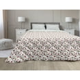 thumbnail image 1 of Ladybugs Down Alternative Comforter, Bugs and Flower Pattern Flora and Fauna Design Diagonal Lilacs and Beetle Ornament, Microfiber Quilt for All Season, 5 Sizes, Multicolor, by Ambesonne, 1 of 3