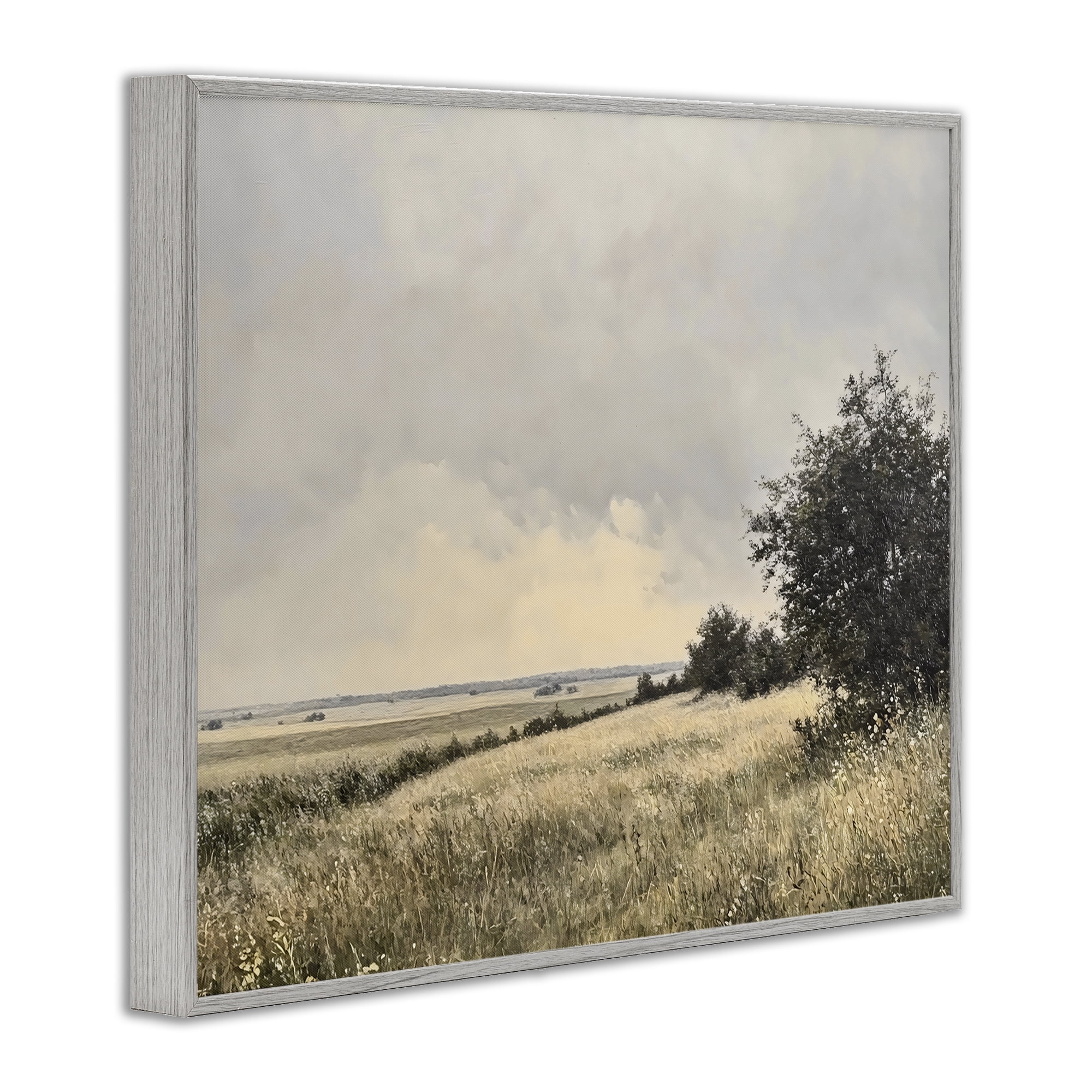 Stupell Industries Rustic Countryside Hill Landscape Gray Framed Giclee Art, design by Franklyn Gregory