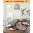 thumbnail image 5 of 13 Inch Round Placemats Set of 6, Navy Blue Snowman Christmas Non Slip Heat Insulation PP Table Mats, Xmas Tree Snowflake Winter Birds Washable Place Mats for Kitchen Dining Party Table Decor, 5 of 7