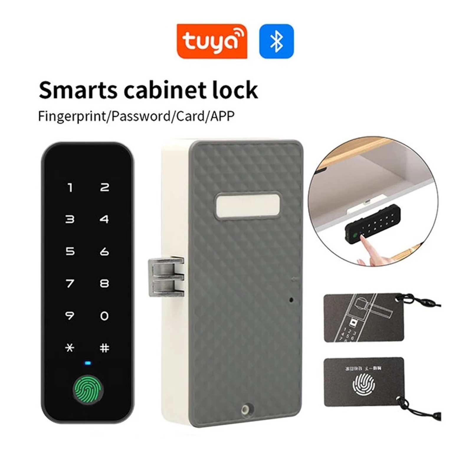 Invisible Electronic RFID Cabinet Lock Keyless Hidden Door Lock for Furniture Cabinet Drawer ,Keyless Entry Deadbolt