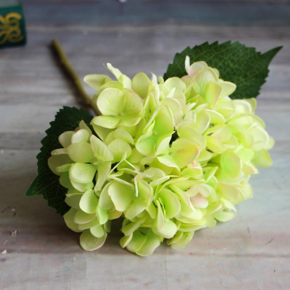 Artificial Hydrangea Flowers Heads White/Green Hydrangea Silk Flowers