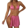 thumbnail image 1 of Traje de baño dividido para mujer, informal, a la moda, cintura plana, Color sólido, tres piezas, estilo Hakama, Bikini Sexy Fridja nalpqowj59090, 1 of 1