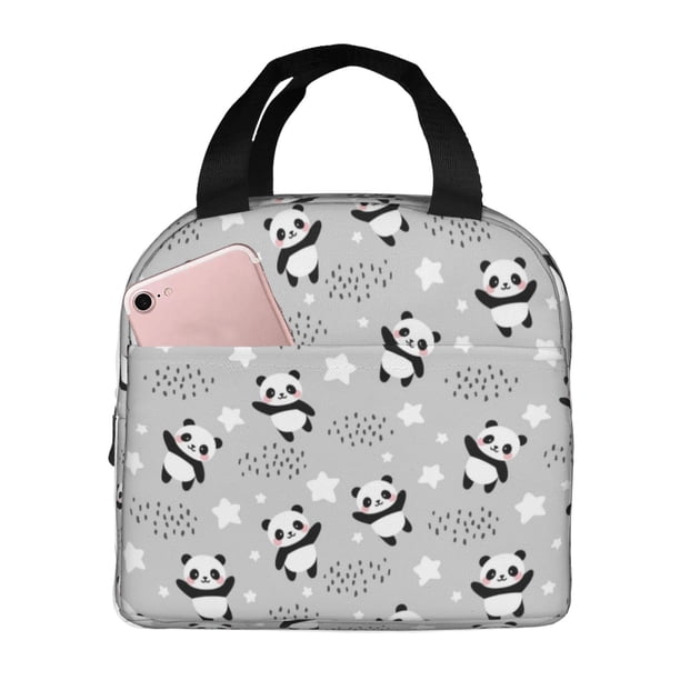 Balery Pandas Between Clouds and Stars Bolsa de Almuerzo Aislada – Caja de Almuerzo con Papel de Aluminio Grueso, Mantiene la Comida Fresca por 4 Horas
