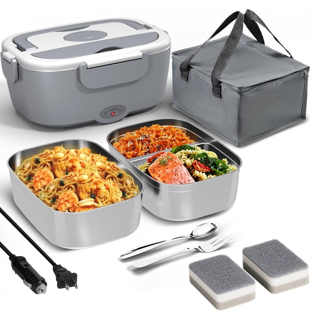 Calentador eléctrico de comida tipo lonchera de 1,5 L para viajes en coche y camión