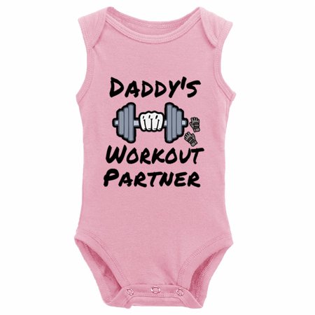 

YCICIVDee Baby Bodysuit Daddy s Workout Partner Unisex Infant Rompers Bodysuit 3-6 Months