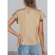 thumbnail image 2 of Blusa de Mujer PRETTYGARDEN Satín con Volantes Manga Corta Caqui M, 2 of 5