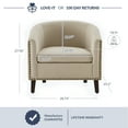 thumbnail image 5 of BELLEZE Modern Tub Barrel Linen Accent Chair - Kyara (Beige), 5 of 7