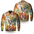 thumbnail image 3 of Hello Fall Boston Terrier Football Welcome Autumn with Leaves Pumpkins All Over Print 3D Baseball Jacket Gentleman Dog Lover Gifts Bomber Jacket Softball - 00012, 3 of 6