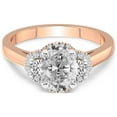 thumbnail image 3 of 5 Carat IGI Certified Oval Shape Lab Grown Diamond Engagement Ring | 14K Rose Gold |Swirl Three Stone Halo Diamond Ring | FG-VS1-VS2 Quality Friendly Diamonds, 3 of 4