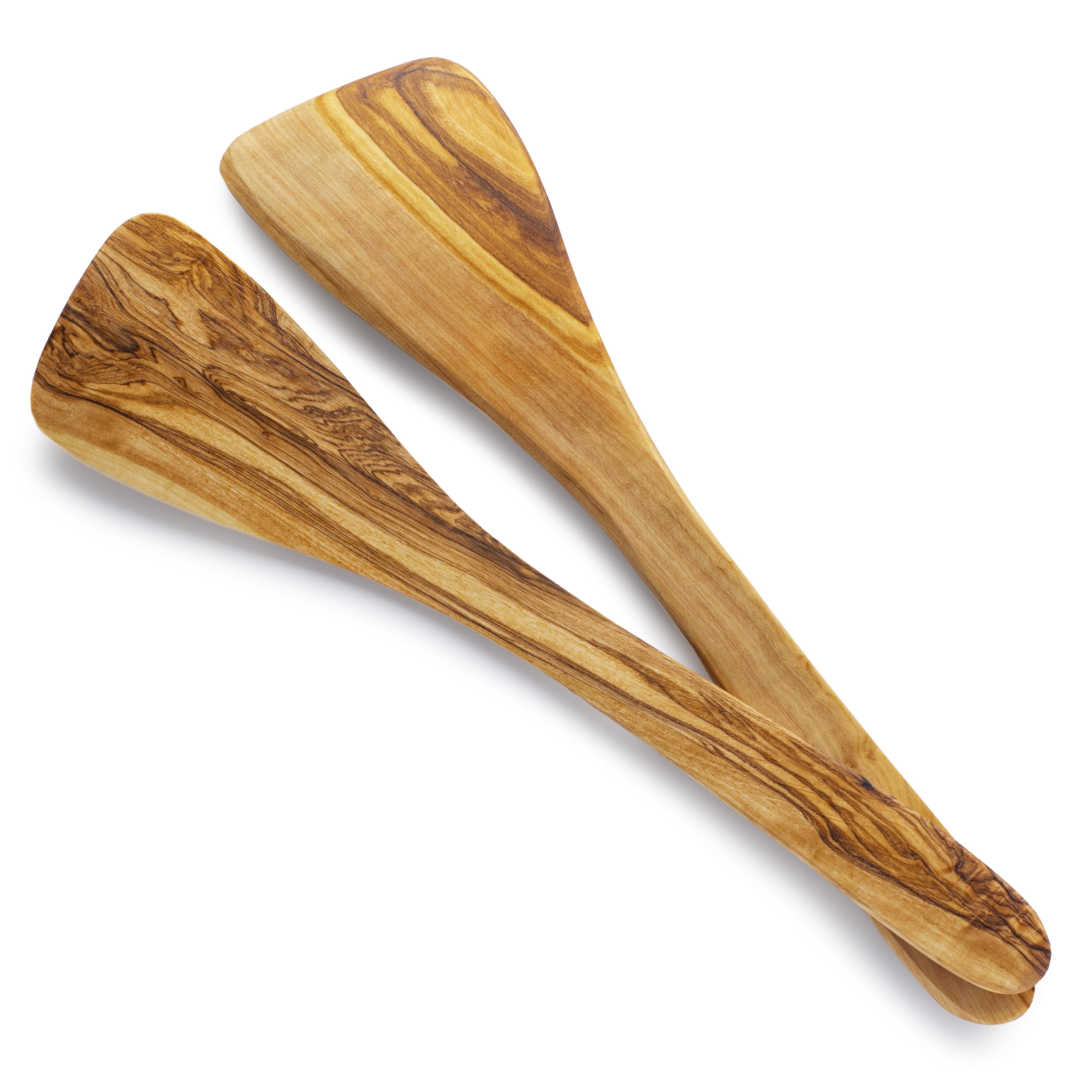 Wooden Spatulas, Set of 2, Natural Wood Utensils, Kitchenware for Cooking, Baking and Serving