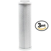 3-Pack Replacement New Wave Enviro CKC1 Activated Carbon Block Filter - Universal 10 inch Filter for New Wave Enviro Portable Single-Stage Countertop System #CKC1 by CFS