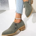 thumbnail image 4 of Xfvqtps Ankle Boots for Women Cork Pointy Toe Low Heel Both Side Zipper Leather Fashion Commute Booties Green, 4 of 9