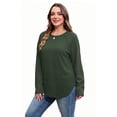 thumbnail image 4 of Ronuti Lightweight Sweatshirt for Women Fall Long Sleeve Shirts Fashion Casual Crew Neck Pullover Tops, 4 of 10