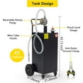 thumbnail image 6 of Garvee 40 Gallon Portable Gas Caddy Storage Tank With Front Wheels,With Manuel Transfer Pump For Cars, Lawn Mowers, Atvs, Boats,Garden, Black, 6 of 8