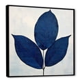 thumbnail image 2 of Designart "Silhouette Of Sapphire Blue Leaves I" Leaves Floater Framed Canvas Art Print, 2 of 5
