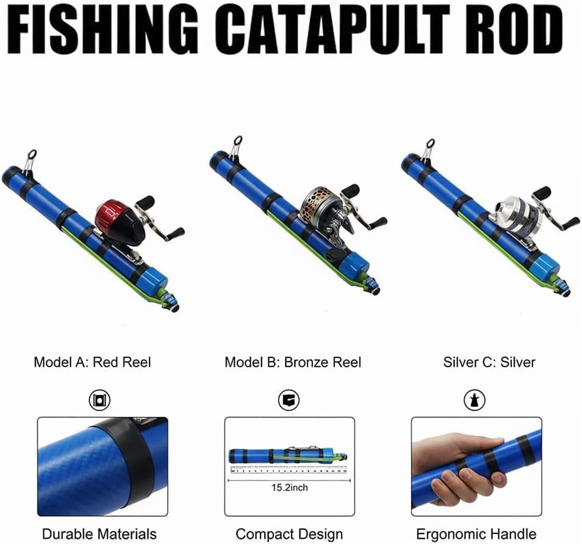 Fishing Catapult Rod, Professional Pole Shooting Compact Telescopic Lure Launcher Fishing Tool, for a Fun and Engaging Fishing Experience in Outdoor Adventures