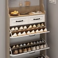 thumbnail image 5 of Sumdeal Modern Shoe Cabinet with Storage Drawers,OAK, 5 of 10