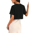 thumbnail image 3 of INSPIRE CHIC Women's Cropped Bolero Sequined Trim Short Sleeves Open Front Shrugs S Black, 3 of 6