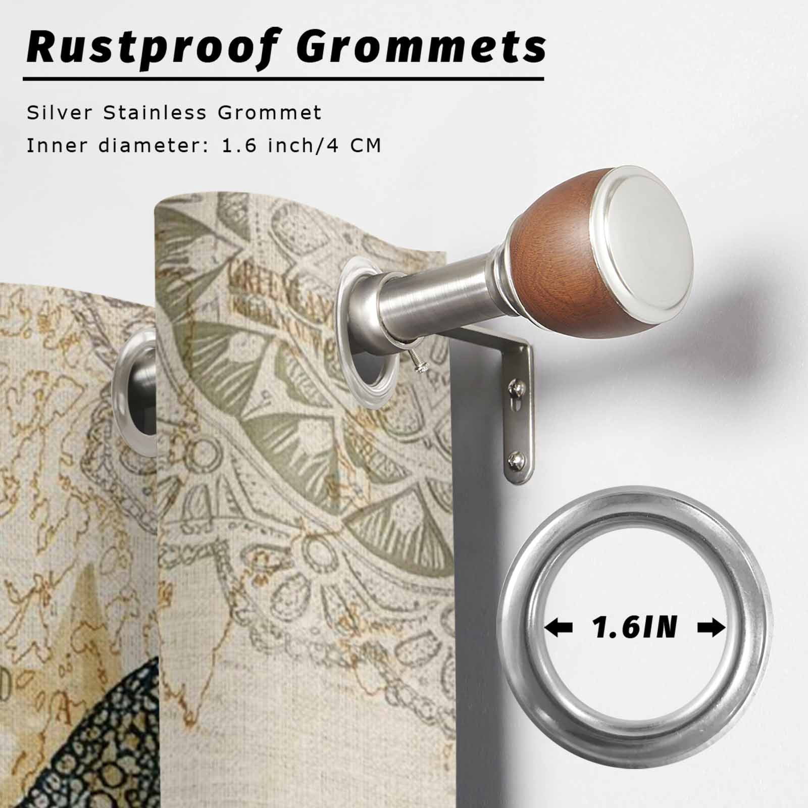 Rustic Ocean Starfish Outdoor Curtains for Patio, Country Nautical Coastal Beach Seaweed Sand Dollar Sunshade Privacy Drapes Grommet Waterproof Outside Curtains for Porch Balcony 54"x108", 1 Panel