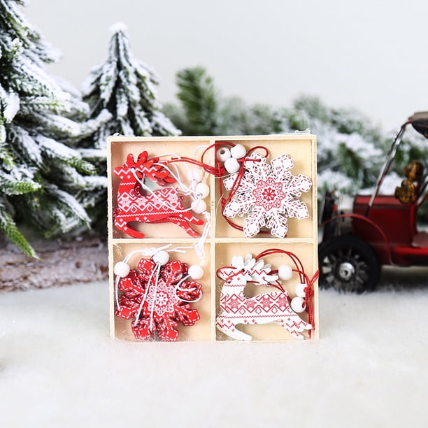 onlyliua Liquidación Juego de 12 Adornos Navideños de Madera Pintados con Forma de Ángel para Árbol de Navidad, Adornos Colgantes para Hacer Tu Mismo