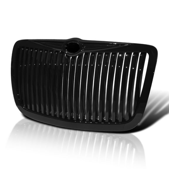 Spec-D Tuning Vertical Front Grill Hood Grille Black Compatible with 2005-2010 Chrysler 300 300C