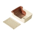 thumbnail image 2 of Rincón de entrenamiento para el baño de mascotas con separador de arena Bandeja para el baño de perros con borde Bandeja para el baño para Beige con tapete, 2 of 8