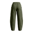 thumbnail image 7 of TEAJOPSUU Womens Elastic Waist Harem Pants Cotton Blend Casual Tapered Baggy Wide Leg Trousers with Pockets Summer Daily Beach Wear Olive Green, 7 of 7