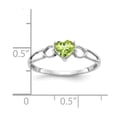 thumbnail image 2 of 14K White Gold Ring Band with Stones (08) August Peridot Heart Green, Size 5, 2 of 2