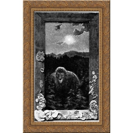 Hustrollet Vaart 24x16 Gold Ornate Wood Framed Canvas Art by Theodor Severin Kittelsen