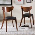thumbnail image 1 of Baxton Studio Sumner Mid-Century Dining Chair, Black and Walnut Brown (Set of 2), 1 of 5