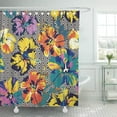 thumbnail image 1 of Cortina de Ducha ABPHQTO Flor Tropical Hibiscus Color Abstracto Geométrico Fondo Transparente 150x180 cm, 1 of 1