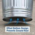 thumbnail image 5 of 31 Gallon Galvanized Steel Trash Can with Lid - Heavy Duty Outdoor Metal Garbage Bin for Pet Food, Seed & Charcoal Storage - Rodent Proof, Weather Resistant & Rust Free, 5 of 8