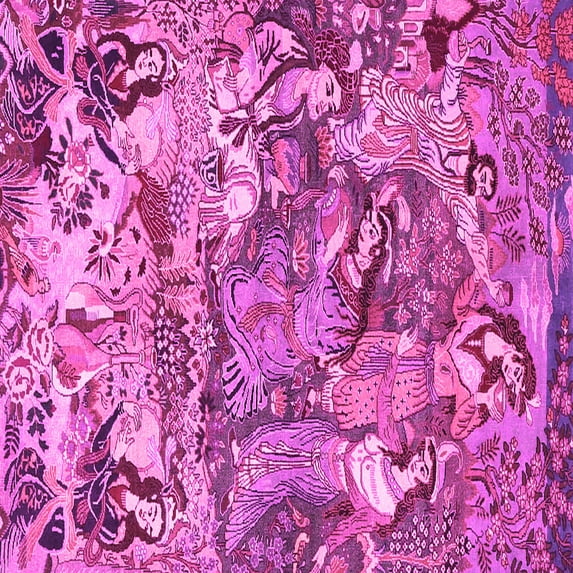 Ahgly Company Indoor Square Animal Pink Traditional Area Rugs, 7' Square