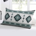 thumbnail image 5 of Green Boho Throw Pillow Cover 20 x 30 Inch Decorative Pillow Cover Ethnic Tribal Aztec Abstract Geometric Motifs Lumbar Pillowcase Seasonal Rectangle Cushion Case for Couch Sofa Bed Living Room, 5 of 7