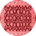 thumbnail image 1 of Ahgly Company Indoor Round Oriental Red Traditional Area Rugs, 6' Round, 1 of 4