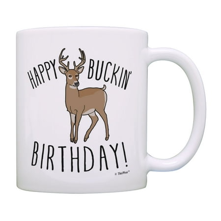 

ThisWear Deer Birthday Gifts Happy Buckin Birthday Mug Birthday Cup Buck Hunting Coffee Mug