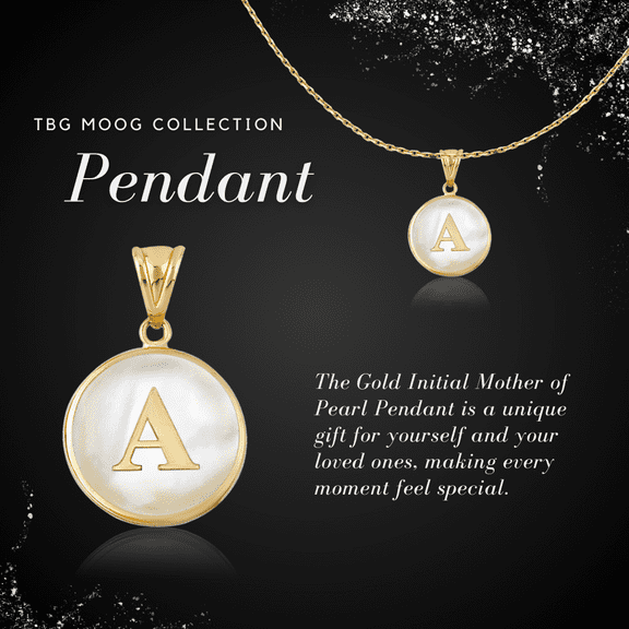 14K Gold Pendant, Gold Letter A, Gold Necklace, Gold Letter Pendant, Pearl Pendant, Chained or Chainless Pendant