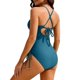 thumbnail image 5 of Traje de baño de una pieza para mujer, conjuntos de bikini para mujer, moda de primavera para mujer, estilo falda de color sólido conservador, conjunto de traje de baño con abertura y unión, 5 of 9