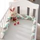 thumbnail image 4 of Borde de cama trenzado de 200 cm con diseño de serpiente y nudos, almohada de algodón para bebé, almohada de lactancia, cojín decorativo para cama, cojín para sofá (gris, blanco y verde), 4 of 6