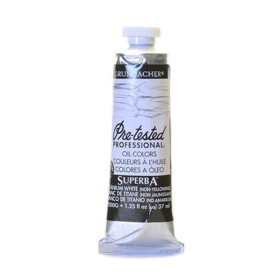 Pre-Tested Artists Oil Colors superba white, P200, 1.25 oz. (pack of 2)