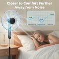 thumbnail image 7 of Aottop 16" Pedestal Standing Fan LED Display Thermometer Remote Control 3 Speeds 3 Wind Modes 8H Timer for Home Office, 7 of 7