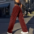 thumbnail image 4 of Dvprdro Women's High Waist Cargo Pants Casual Comfy Corduroy Loose Straight Wide Leg Trousers with Pockets, 4 of 5