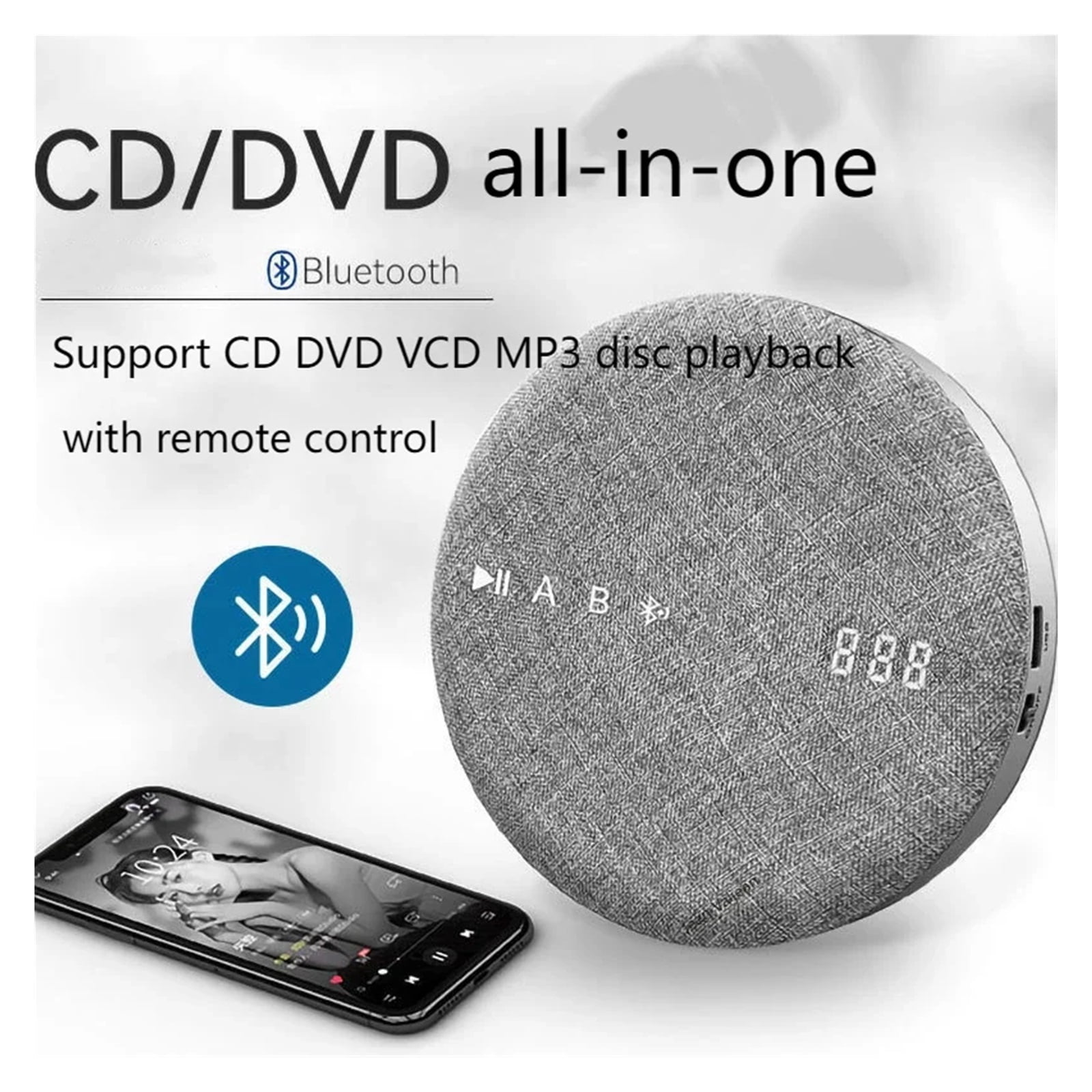Multi-Functional CD Player DVD/VCD AV Player Wireless Bluetooth USB
