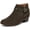 Dark Khaki, variant on Women's Farrah Ankle Boots Chocolate Ganache Leather 6W