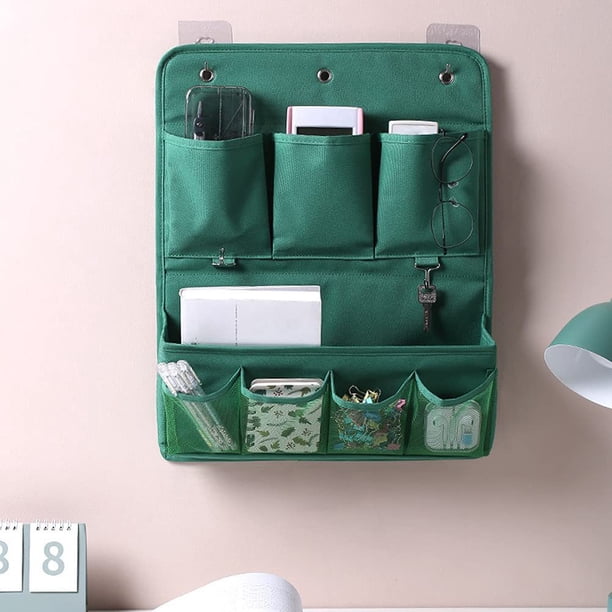 Organizador colgante para colgar sobre la puerta, bolsas de almacenamiento multifuncionales, color verde