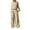 Khaki, variant on WCJM Blue Womens Large Plain Sleeveless Trousers Suit Cotton Linen Casual Long Sleeved Loose Cotton Suit