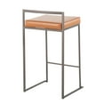 thumbnail image 4 of Fuji Industrial Stackable Counter Stool In Antique With Camel Faux Leather Cushion - Set Of 2, 4 of 7